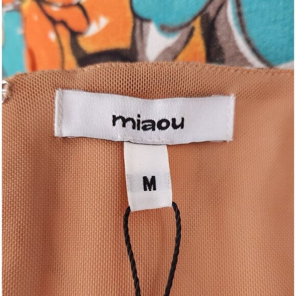 Miaou Vivi Mini Dress Size M Parisian Flower Orange $275 - Picture 11 of 15